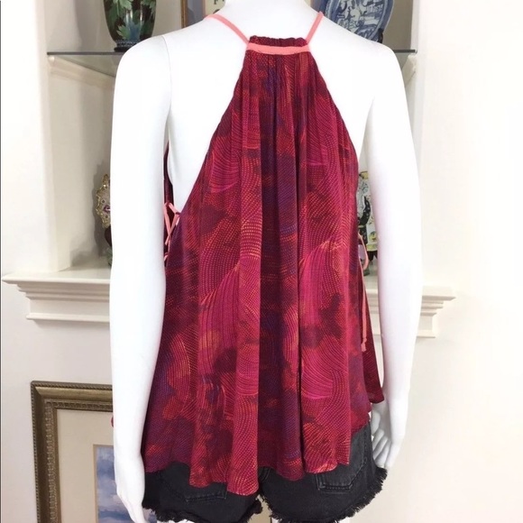 Free People Seasons in the Sun Blouse Lace Up Side - Picture 3 of 8